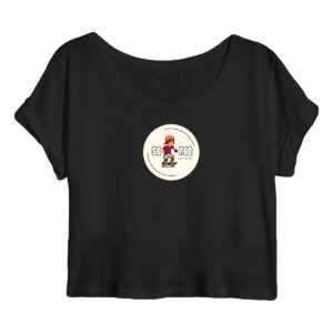Pixel Skater – Édition 8‑Bit Crop Top Noir