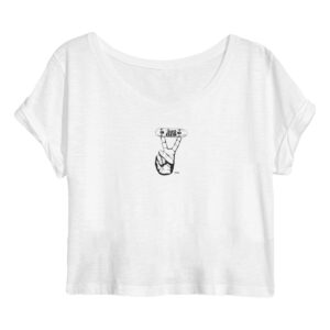 Crop top Peace on heart Blanc